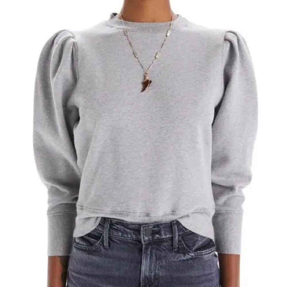 Mother Denim Curveball Puff Shoulder Sweatshirt